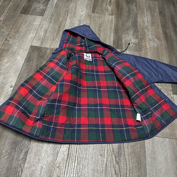 Vintage Sailmaker Outerwear Blue Lined Double Pocket Rain Coat Adult Size L - Picture 8 of 10